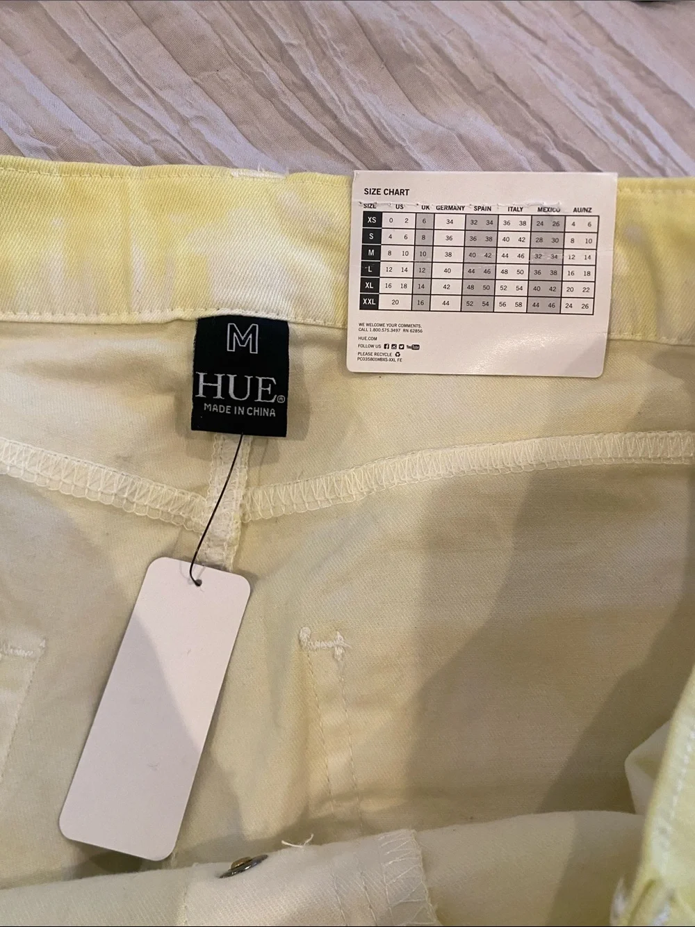 Hue pull on denim shorts